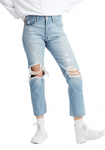 (w) Jeans Levi's 501 Crop Montgomery Patched