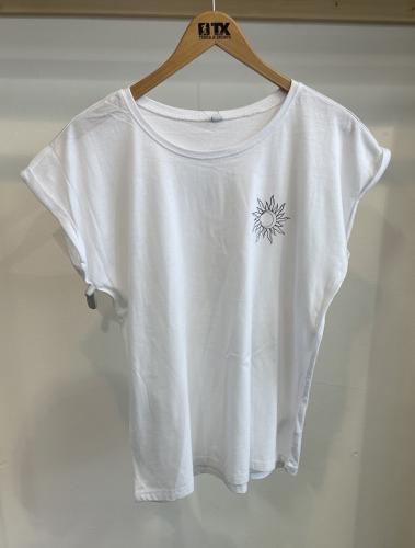 (w) T-Shirt TX Sun and Moon white