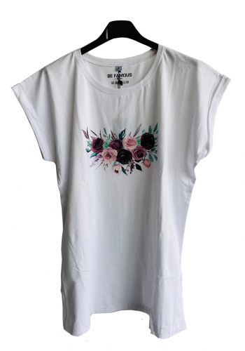 (w) T-Shirt Be Famous Flower