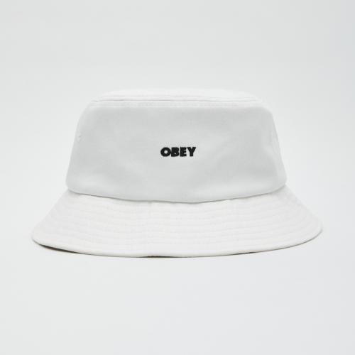 Hut Obey Bold Twill Bucket Hat white