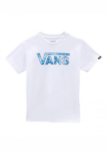 (y) T-Shirt Vans Classic Logo white aqua