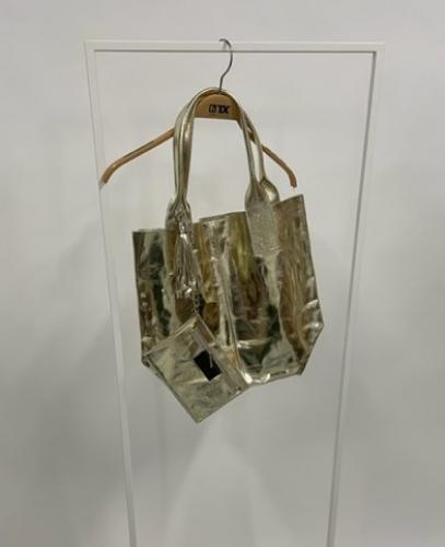 (w) Shopperbag gold Leder