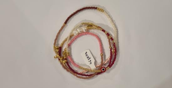 (w) Kette Loopstring red&pink