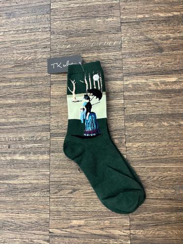 Socken Frau mit Sonnenschirm