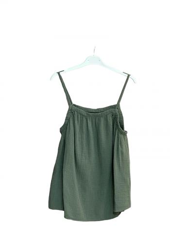 (w) Top Musselin khaki