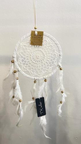 Dreamcatcher crocheted 16 cm wei 