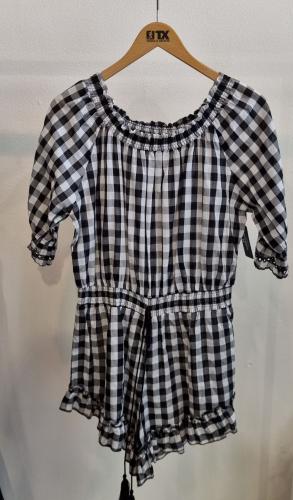 (w) Overall kurz schwarz weiss