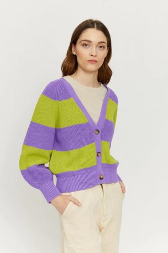 (w) Cardigan Mazine Mala Striped purple green