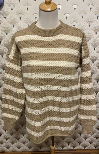 (w) Strickpulli gestreift beige