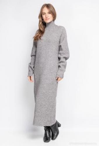 (w) Strickleid Zip 89209 grau