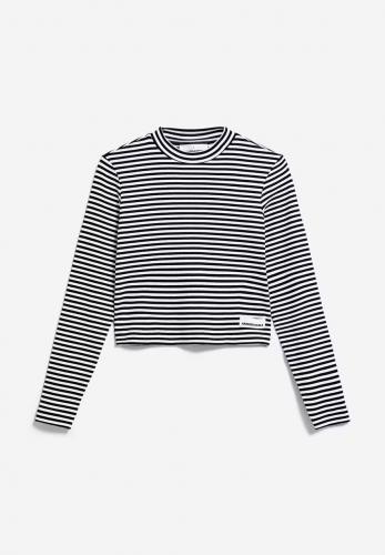 (w) Longsleeve Armedangel Salmaraa Stripe black white