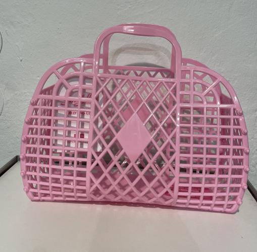 (w) Retro Basket SMALL bubblegum pink