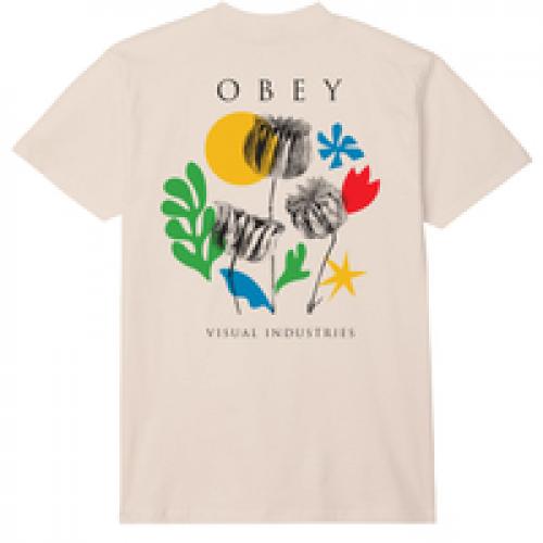T-Shirt Obey Flowers Papers Scissors cream