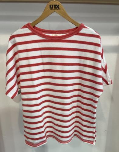 (w) T-Shirt U-Boot Boxy 50271 offwhite/ sun kissed coral 