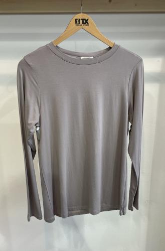 (w) Longsleeve Movesgood Cindy Top dark taupe 