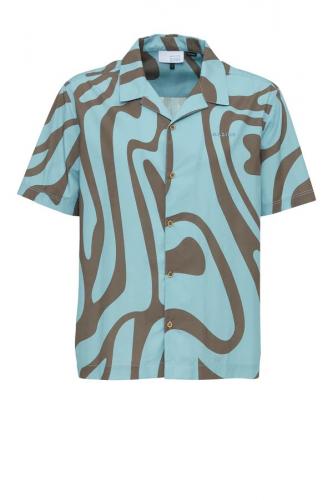 Shirt Mazine Honolulu sky blue/printed