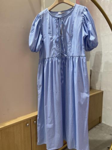 (w) Kleid 100557-4 Schleife Karo blue