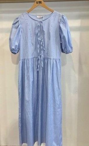 (w) Kleid 100557-2 Schleife gestreift blue