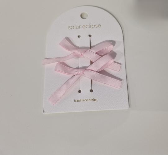 Claw Classic Bow Barrette Set pink