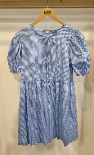 (w) Kleid 100557-4 Schleife Karo midi blue