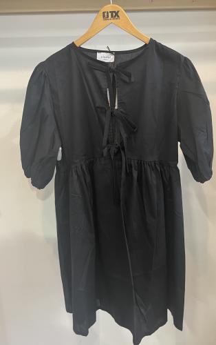 (w) Kleid Schleife schwarz kurz 1237 black