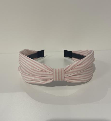 (w) Haarreif Bow pink striped