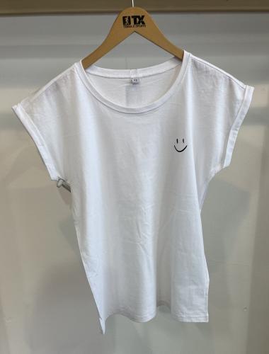 (w) T-Shirt TX Smiley white