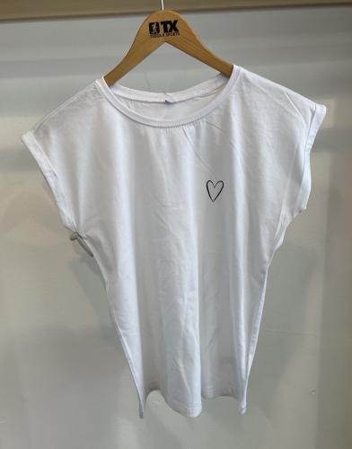 (w) T-Shirt TX Heart white