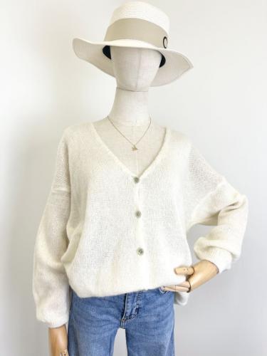 (w) Cardigan 6237-9 ecru