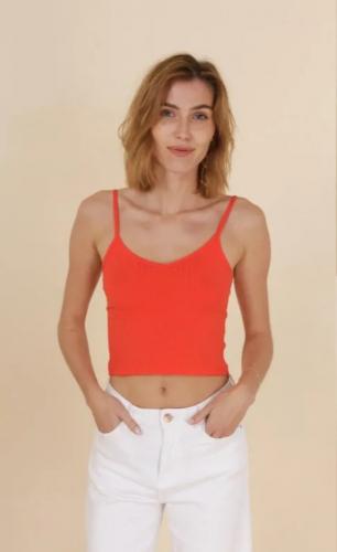 (w) Top Maille rouge