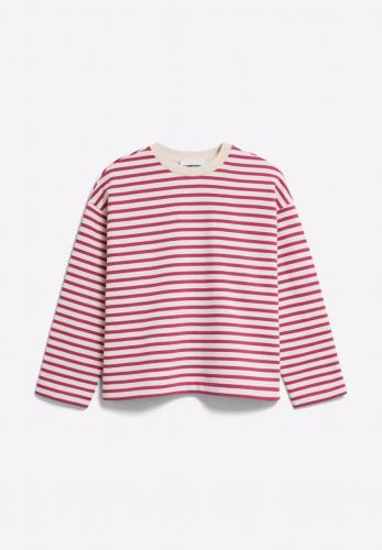 (w) Sweater Armedangels Frankaa Maarlen Stripe crushed berry undyed 