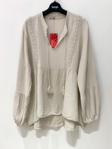 (w) Bluse Musselin 8717-G beige