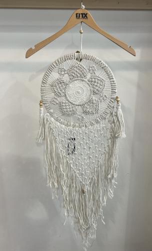 Dreamcatcher crocheted 32 cm white