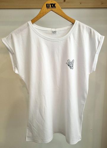 (w) T-Shirt TX Schmetterling wei 