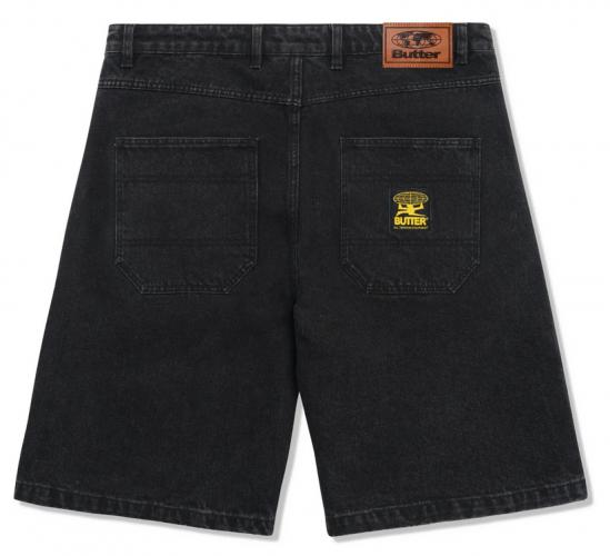 Short Butter Goods Patch Pocket Denim washed black