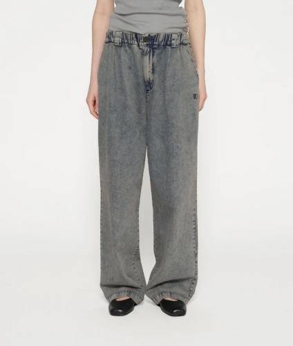 (w) Pant 10Days Wide Flower Denim blue denim