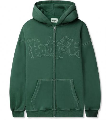 Zip-Hooded Butter Goods Breakdown washed fern