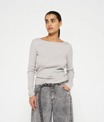 (w) Longsleeve 10Days Boatneck light grey