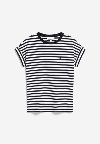 (w) T-Shirt Armedangels Idaara Stripes white black