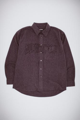 Hemd Fucking Awesome Stamp Logo Chambray grey 