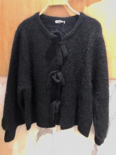 (w) Strickjacke 5234 schleife schwarz
