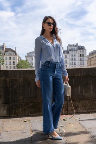 (w) Jeans D2833 Wide Leg denim blue