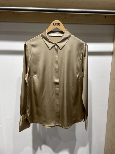 (w) Seidenbluse mit Hemdkragen light taupe