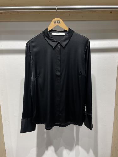 (w) Seidenbluse mit Hemdkragen black