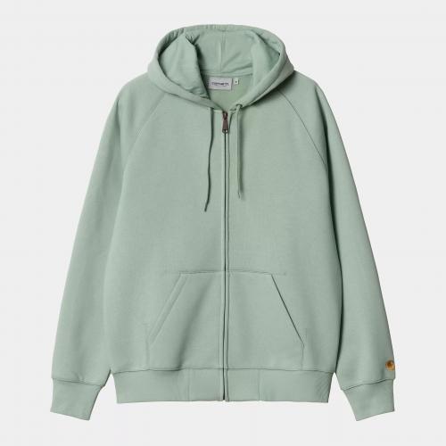 Zip-Hooded Carhartt WIP Chase frosted green