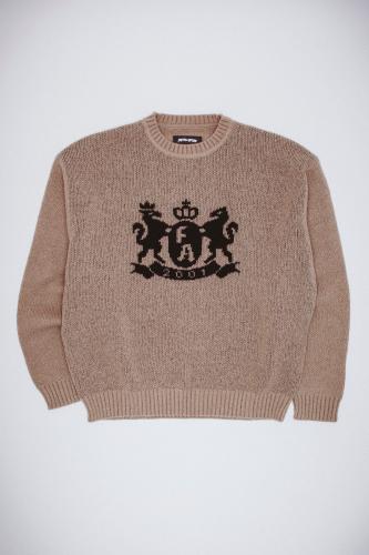 Strickpullover Fucking Awesome Crest brown