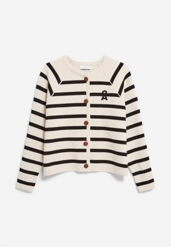 (w) Cardigan Armedangels Naadja Stripes oatmilk