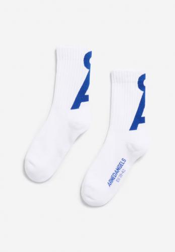 (w) Socken Armedangels Saamus Short white dynamo blue