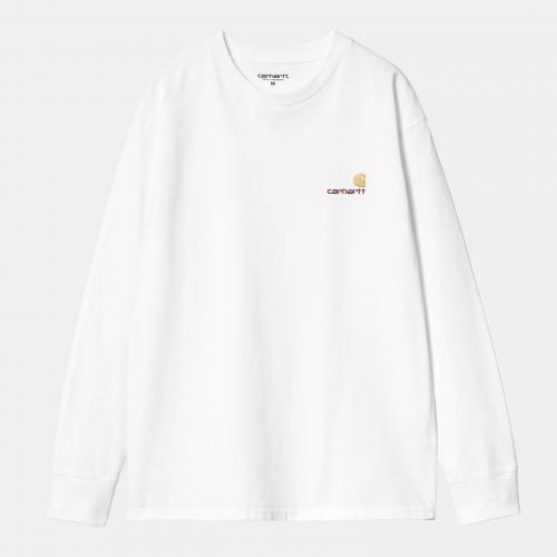 Longsleeve Carhartt WIP American Script white