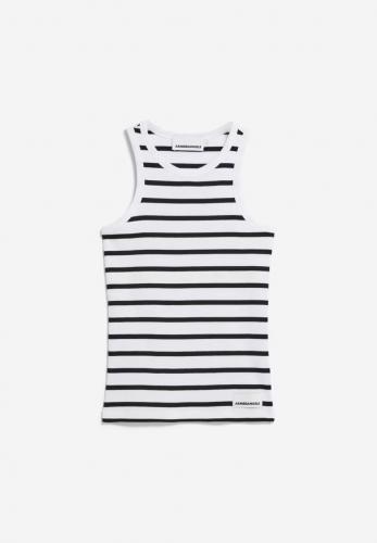 (w) Top Armedangels Kanitaa Stripes white black